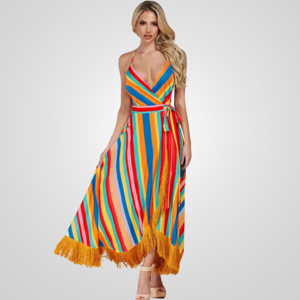 Avant-Garde Wrap Maxi Dress